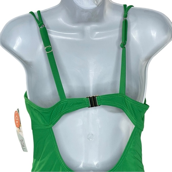 Charmo V Neck One Piece Swimsuits Ruched Tummy Control Monokini Bathing Suit - Picture 7 of 11